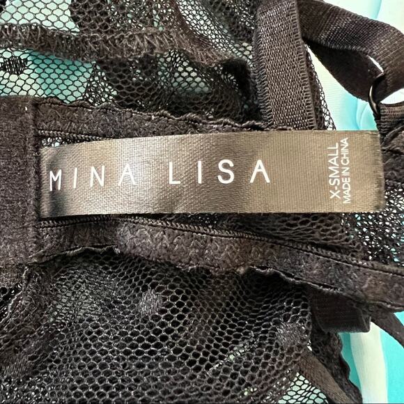 Mina Lisa Mesh Clip Dot Balconette Bra In Onyx XS - Picture 8 of 8